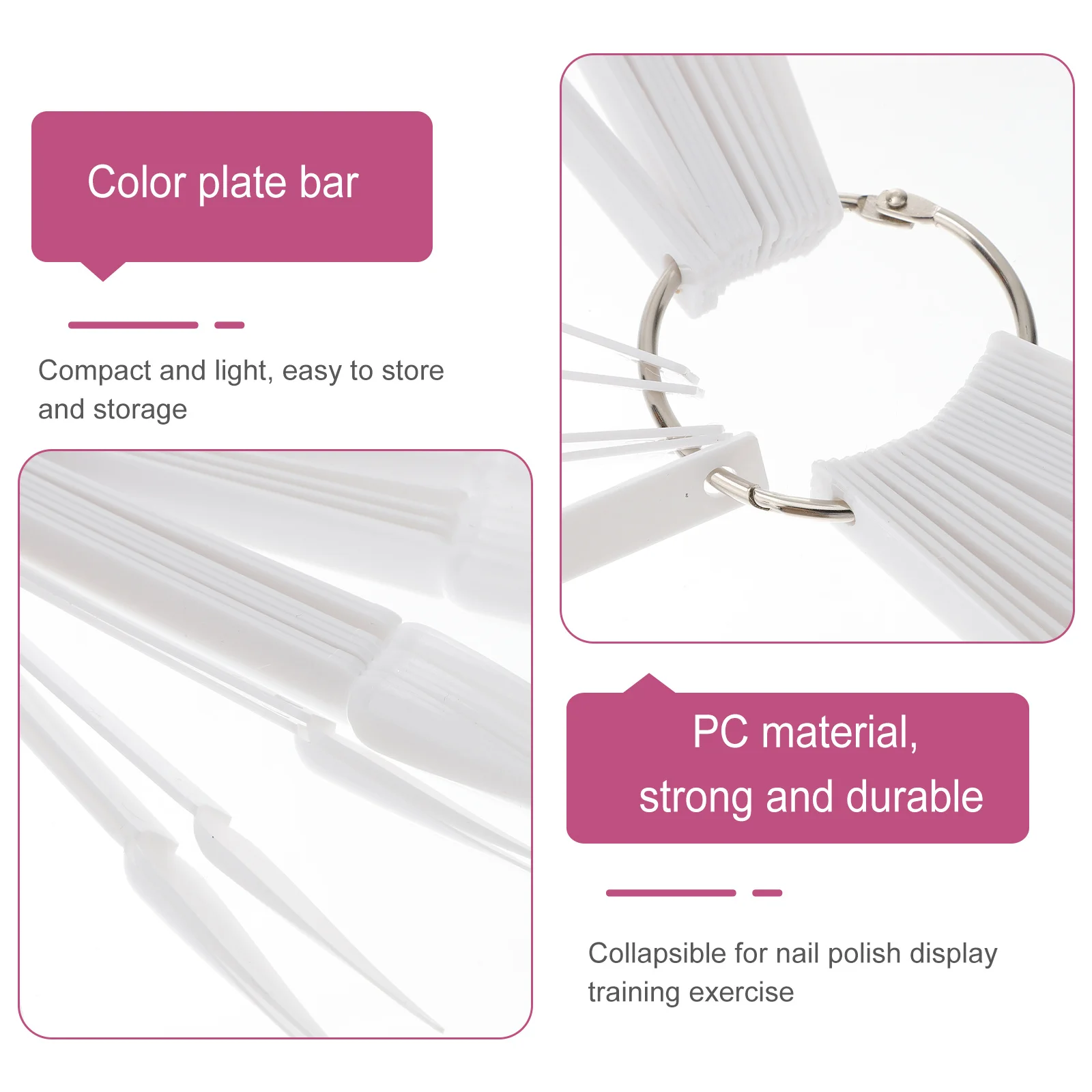 

150Pcs Foldable Nail Tips Fan Shape Design for Polish Gel Display Practice Home Salon Supplies Practice Nail Tips