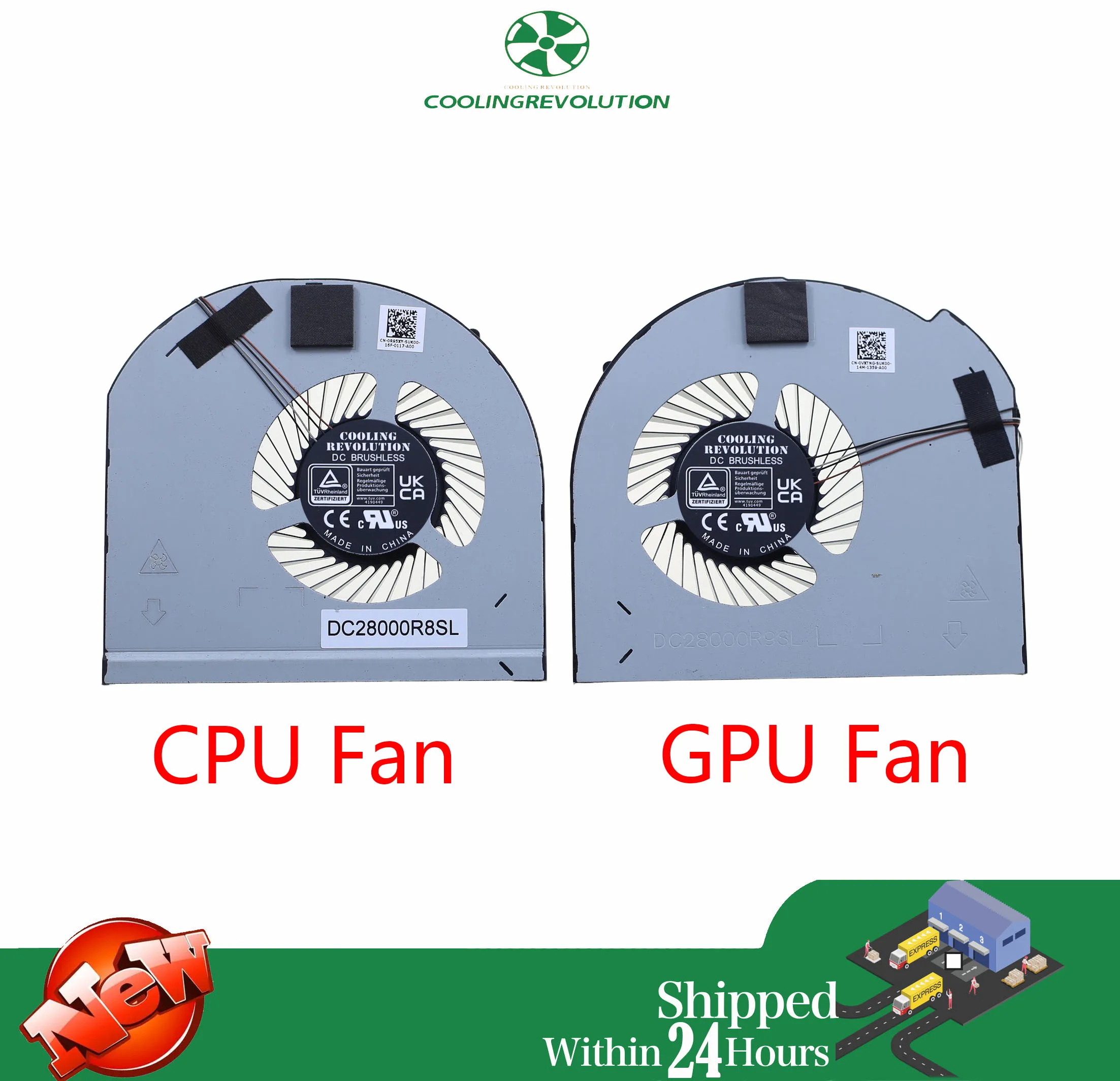 Laptop CPU GPU Cooling Fan for Dell Precision M7750 7750 7760 MG75090V1-C230-S9A MF75090V1-C240-S9A 0R95XY 0VXTNG R95XY VXTNG