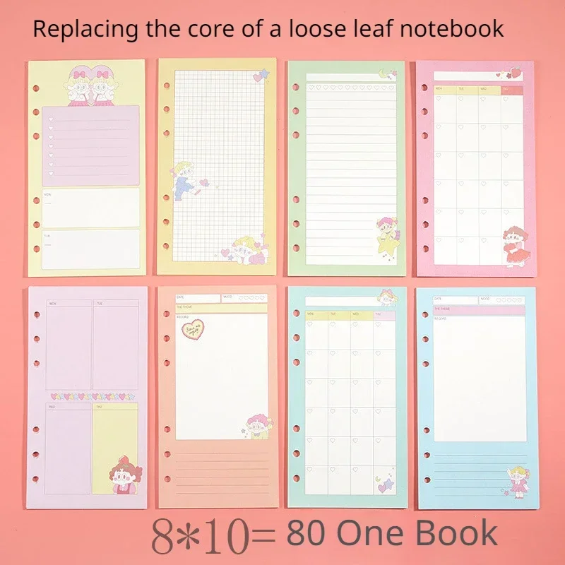 

A6 Paper Index Divider 6 Hole Planners Laptop Stationery Paper Divider Accessories Inner Core Handwritten Paper Planner Notebook