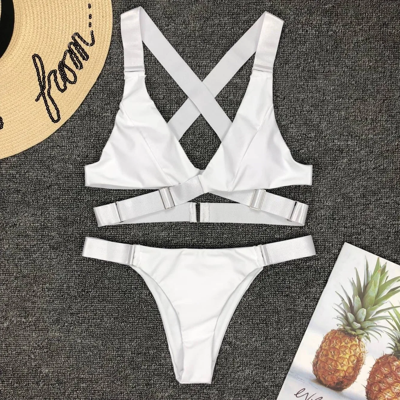 New Sexy Adjust Buckle Bandage Vevlet Bikini Women Swimsuit Female Bikinis Swimwear Two Pieces Bikini set Bathing Suit Swim Lady