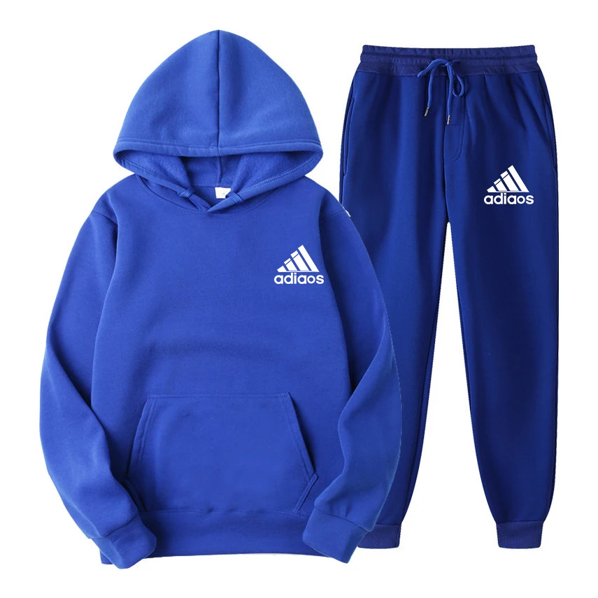 2024 Mode Herbst und Winte ater Kapuze setzt Männer Mode Fleece rote Hoodies schwarze Marke Hosen lässig Jogger Anzug Trainings anzug Swea