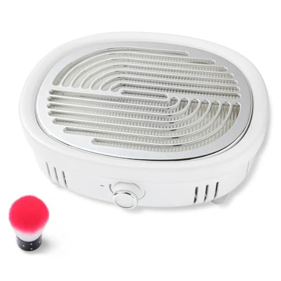 Nail Dust Collector with 2 Reusable Filters Quiet Nail Duster Collector Vacuum Cleaner with Adjustable Suction for Acrylic Nail