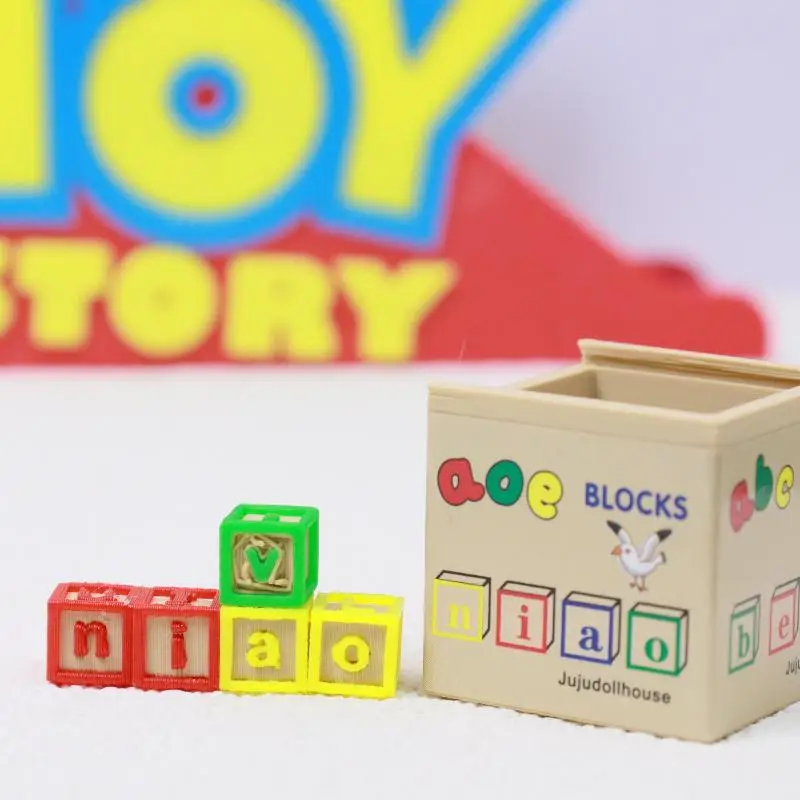 1 Juego de accesorios para casa de muñecas, escala 1/6, simulación de casa de muñecas en miniatura, Mini juguetes de modelos de ensamblaje de bloques de construcción