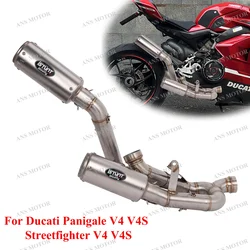 For Ducati Panigale V4 V4S Streetfighter V4 2018-2024 Motorcycle Escape Exhaust System Slip On Link Pipe V4 Exhaust Stainless