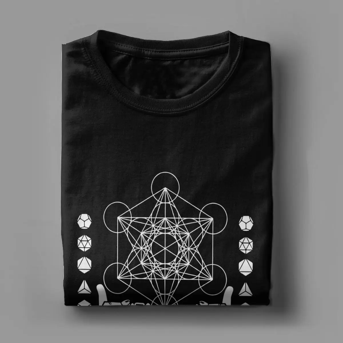 Metatron\'s Cube Sacred Geometry flower of life T-Shirt for Men interlacings Casual Pure Cotton Short Sleeve tee Original Tops