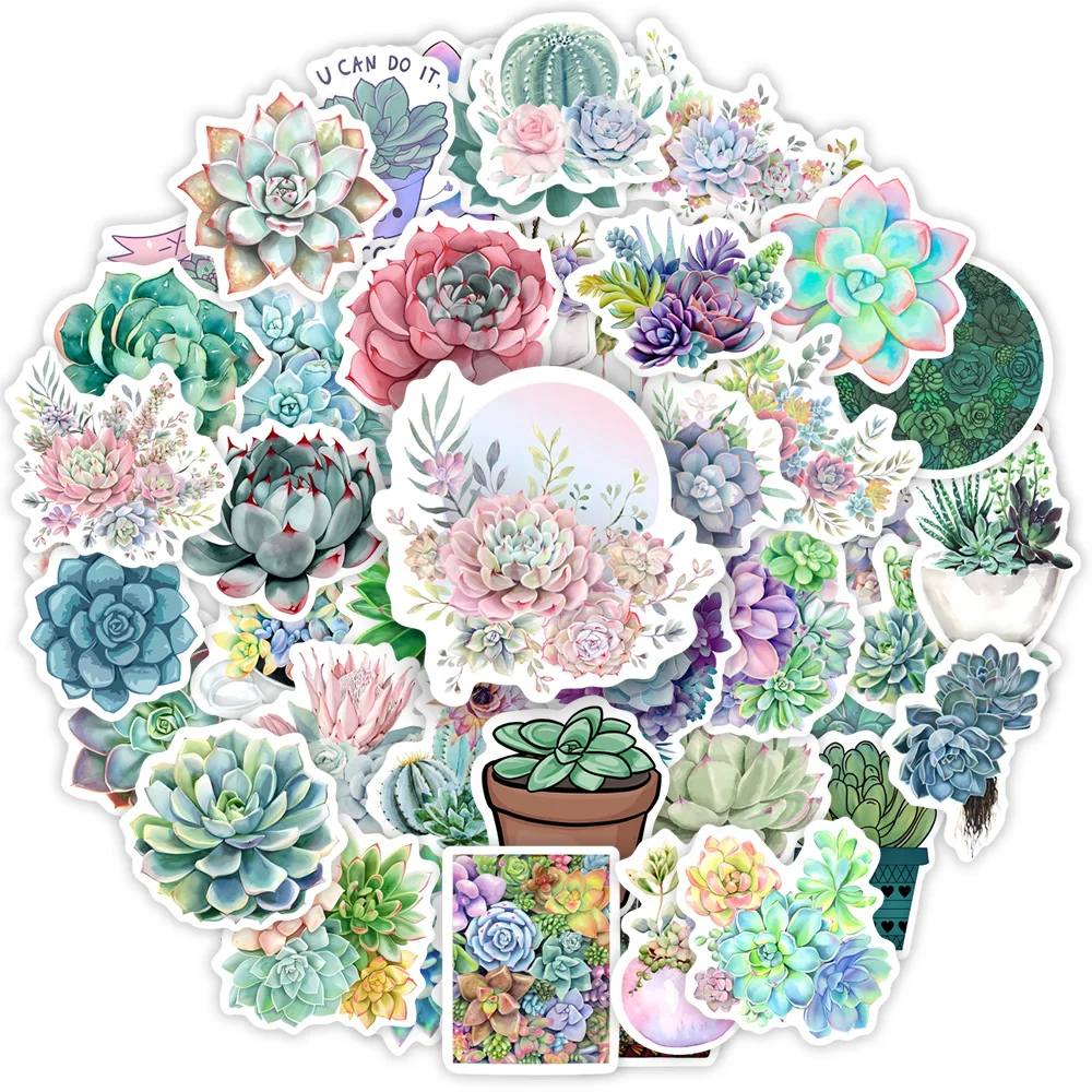 Cute succulent potted plant stickers DIY Toy Gift Decorative Art Graffiti Decal for Phone Luggage Laptop Scrapbook Waterproof