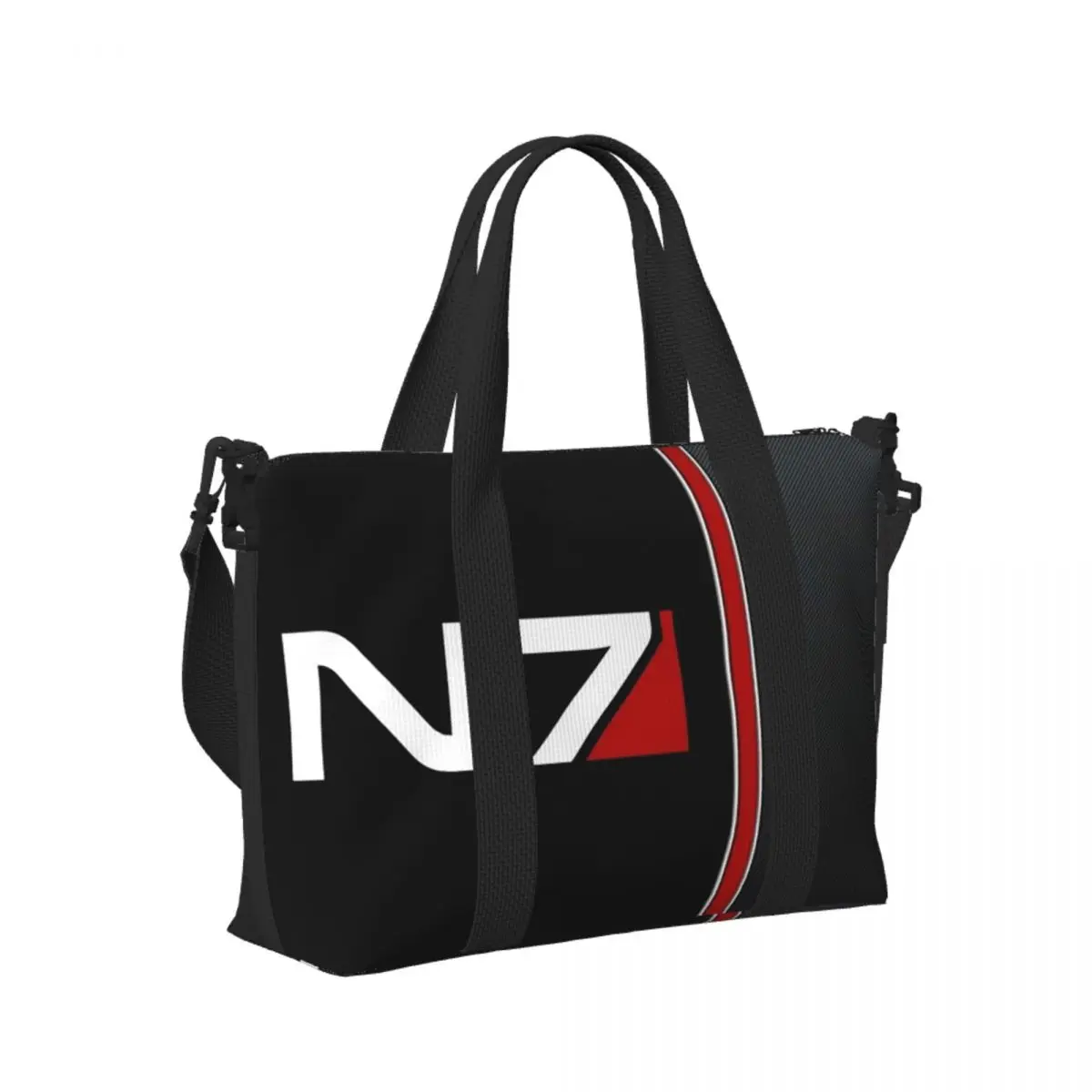 

Custom N7 Mass Effect Emblem! Beach Travel Bag Large Capacity Tote Bags for Gym Sport Women Shopping Duffle Shoulder Bag