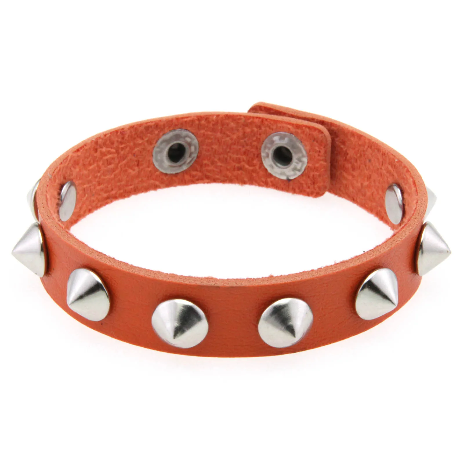 Individuality Punk Gothic Tide Harajuku Couple Fashion Stainless steel Snapper Rivet Wristband Leather Bracelet
