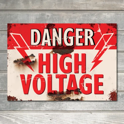 Metal Danger High Voltage Metal Sign Use Indoor/Outdoor Decor Metal Plaque