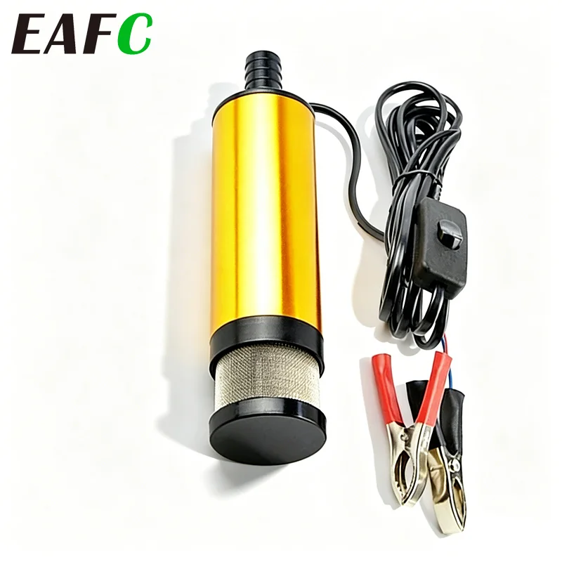 EAFC 12/24V Portable Mini Electric Submersible Pump 38MM 51MM fit for Diesel Water Oil Transfer Pump Aluminum Alloy Barrel Pump