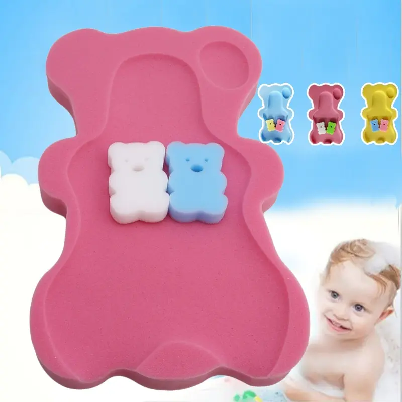 Baby Shower Sponge Baby Bath Sponge Soft Infant Bath Sponge Skid Proof Baby Bath Mat Newborn