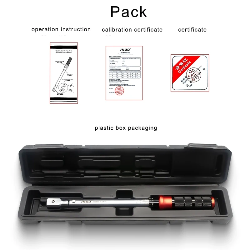 JNUO Interchangeable Head Torque Wrench Set Plug-in Socket Adjustable Square Hole Opening Torque Movable head 60-330N.m