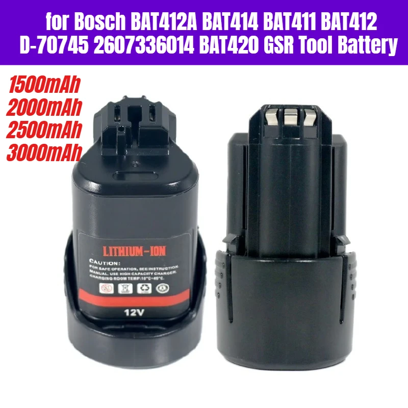 

Аккумулятор 10,8 В, 12 В, 1,5-3 Ач для Bosch BAT412A BAT414 BAT411 BAT412 D-70745 2607336014 BAT420 GSR Tool Battery