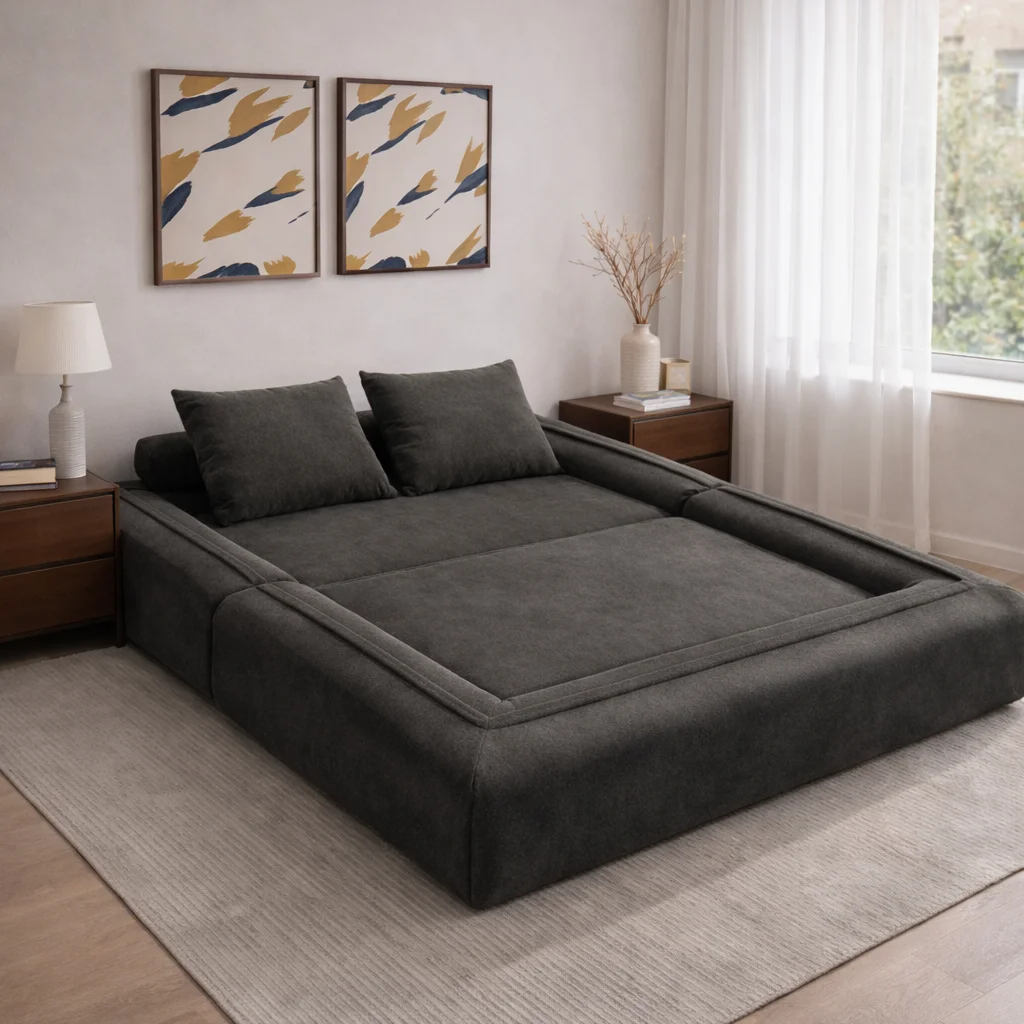 uv-High Quality Modular Compression Sofa-Vacuum Compressed L-Shape Sofa Foldable Easy Ship Store for Apartment Hotel Use-