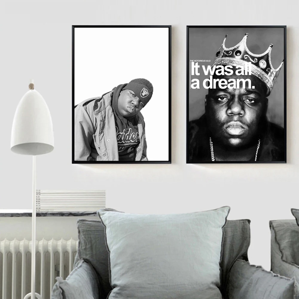 Biggie Smalls Quotes 'It Was All a Dream' Canvas Painting Wall Art Picture Room Decor The Notorious BIG Rapper Poster And Prints