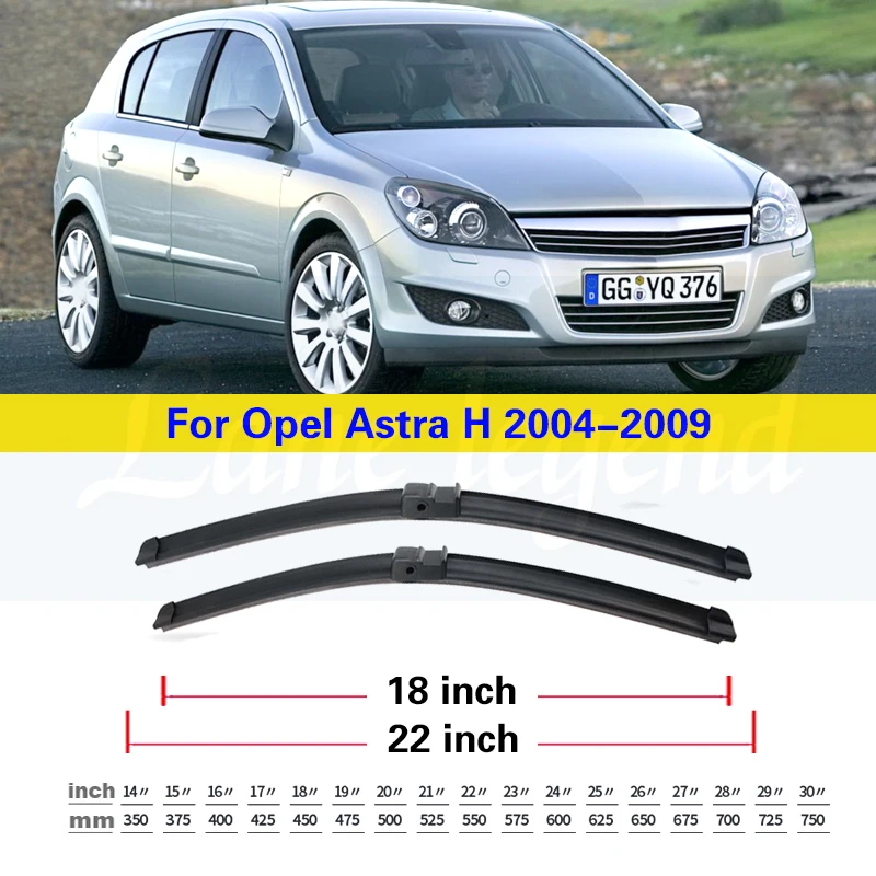 Car Wiper For Opel Astra H 2004-2009 Front Wiper Blades Soft Rubber Windscreen Wipers Auto Windshield 22\