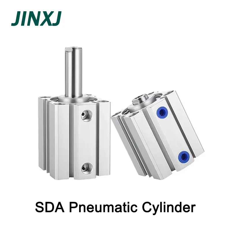 Pneumatic Cylinder SDA 12/16/20/25/32/40/50/63/80/100 Bore Series Double Acting 5-100mm Stroke Compact Thin Air Cylinders