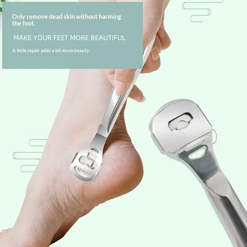 1 Set Stainless Steel Foot Callus Shaver With 10 Replacement Blades And Extra File Head For Pedicure Removing Dead Skin Calluses