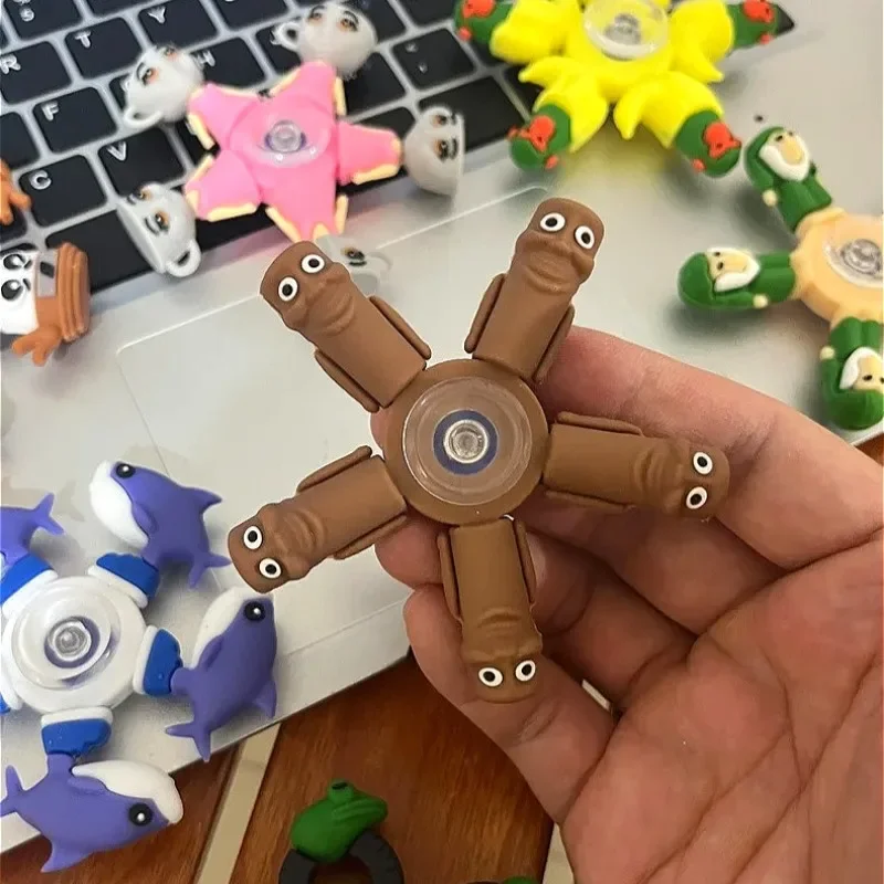 Brainrot italien Tung Fidget Spinner chaîne jouet déformé Antistress main Spinner Vent jouet adulte soulagement du Stress Fidget sensoriel gyroscope
