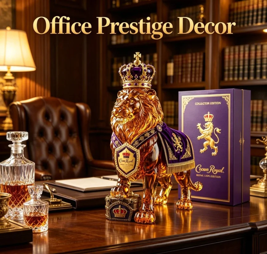 Hand‑Blown Lion Shaped Glass Liquor Decanter, Unique Animal Wine Bottle, Clear Glass Whiskey Container, Decorative Ornament
