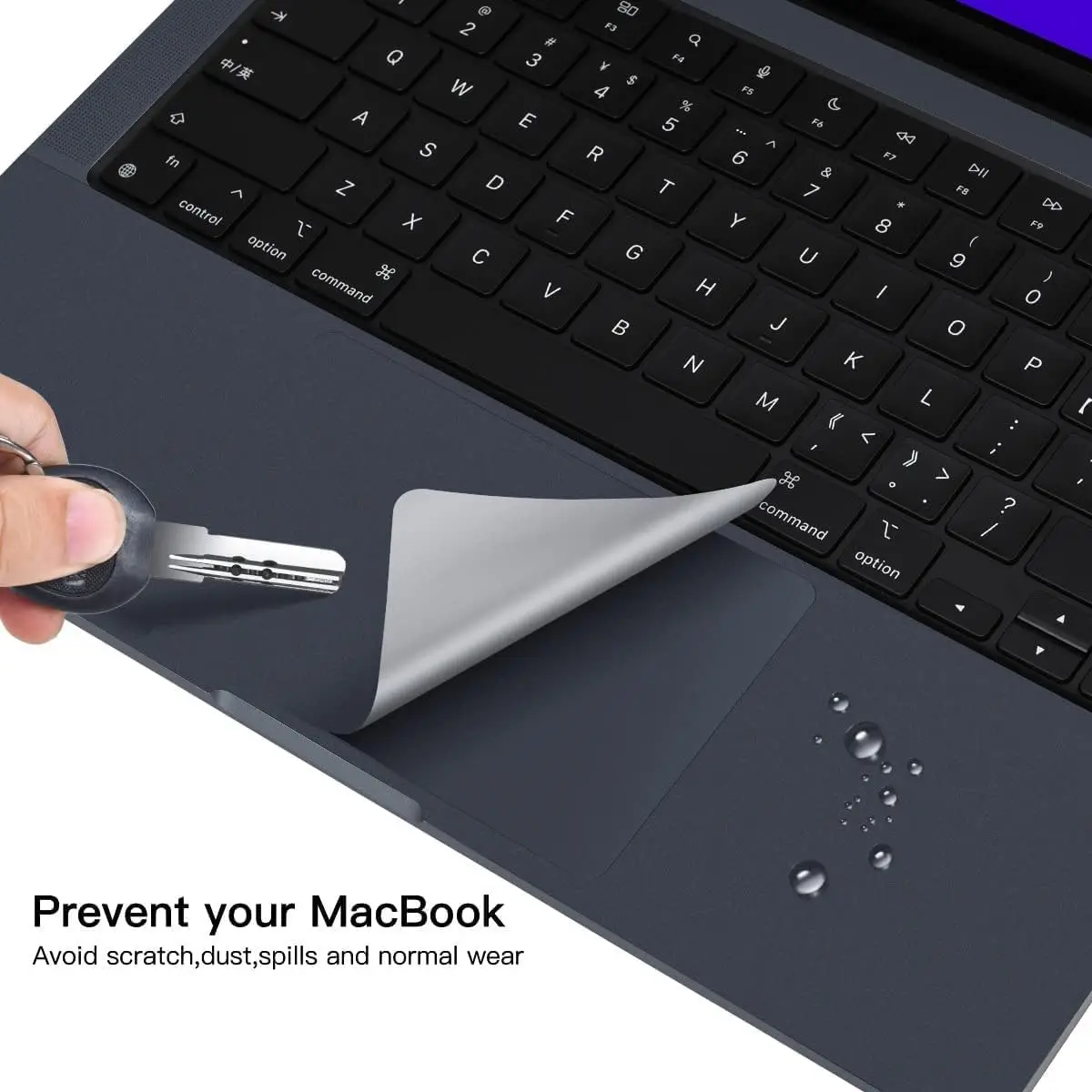 Pełna osłona na klawiaturę z podparciem pod nadgarstki do MacBooka Air 15 cali M2 M3 M4 M5 Air 13 A3449 A3240 (modele 2026-2022), odporna na zarysowania. — zdjęcie produktu 6