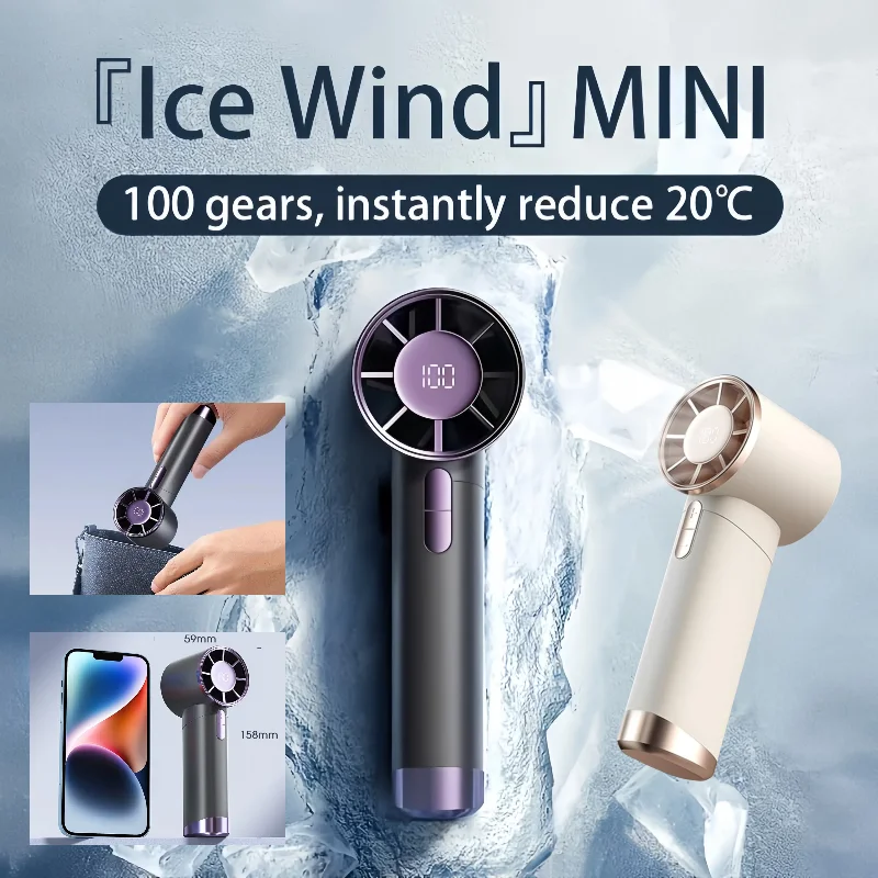 

Portable Mini Fan for Camping - Handheld Pocket Fan USB Rechargeable Stepless Adjustment for Lightweight Outdoor Travel