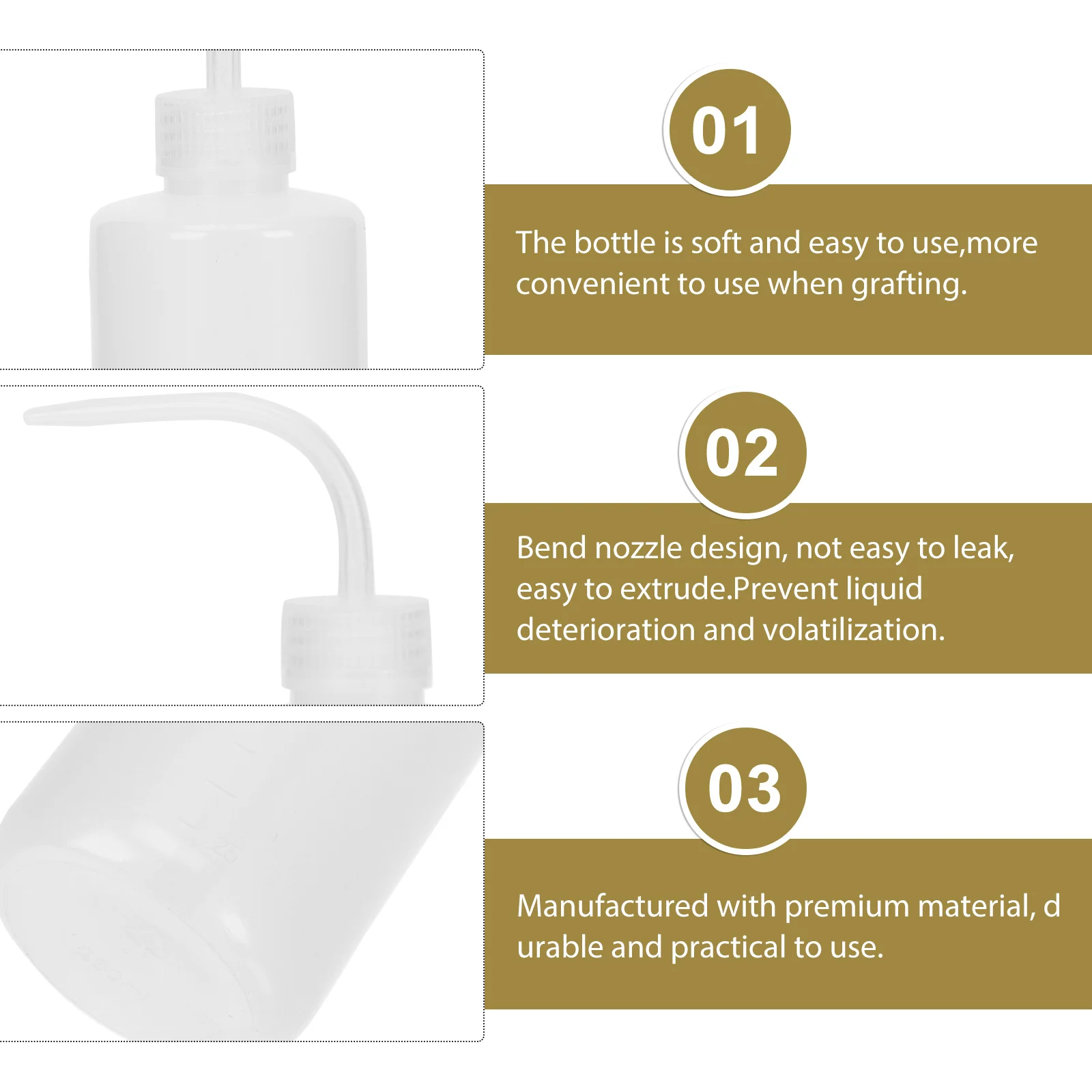 

HONITANO 4Pcs 250ml Angled Neck Eye Washing Bottles for Eyelash Cleaner Salon Use Tool with Scale Grafting Care