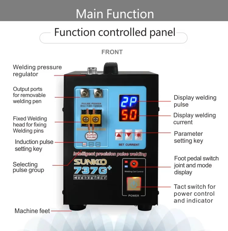 SUNKKO  737G+ s 70B sváření pero baterie doušek svářeč 4.3KW vysoký energie automatický doušek sváření stroj