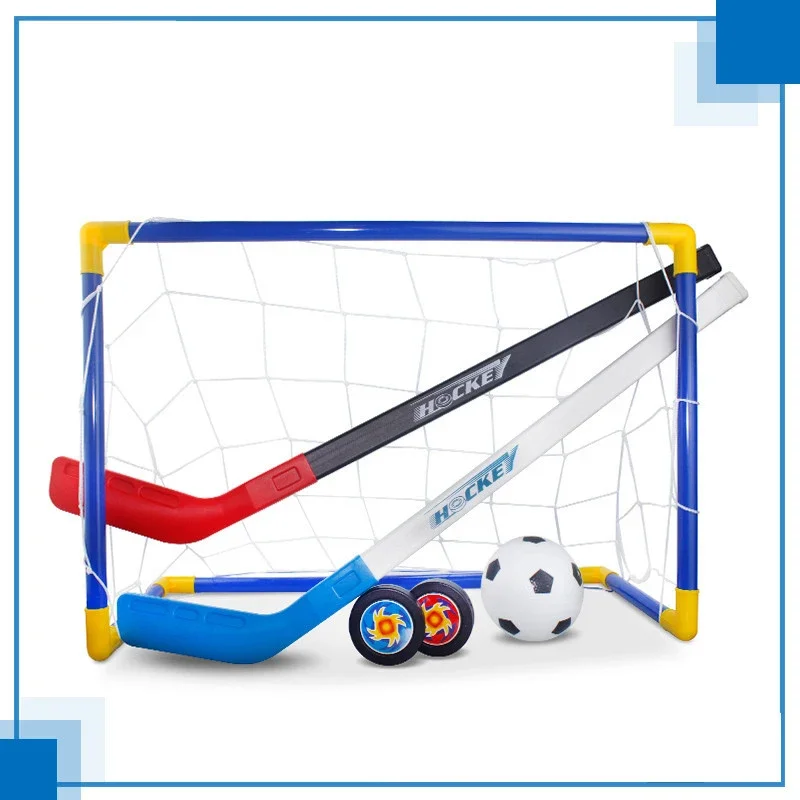 Hockey Goal Set Children's Outdoor Plastic Football Door Ice Hockey Training Toys  DIY Football Frame with Ball Team Sports