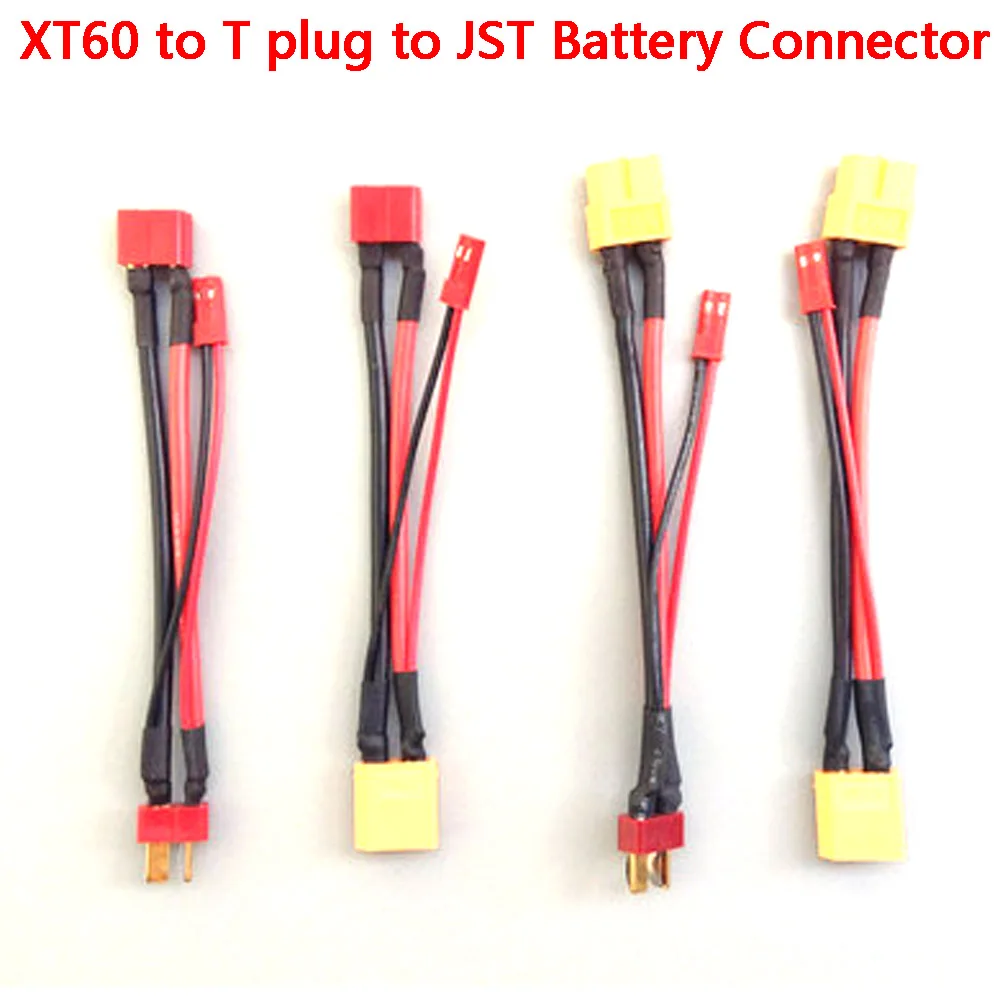 XT60 to T Plug Parallel JST Battery Connector Male/Female Cable Dual Extension Splitter 14AWG Silicone Wire for RC Battery Motor
