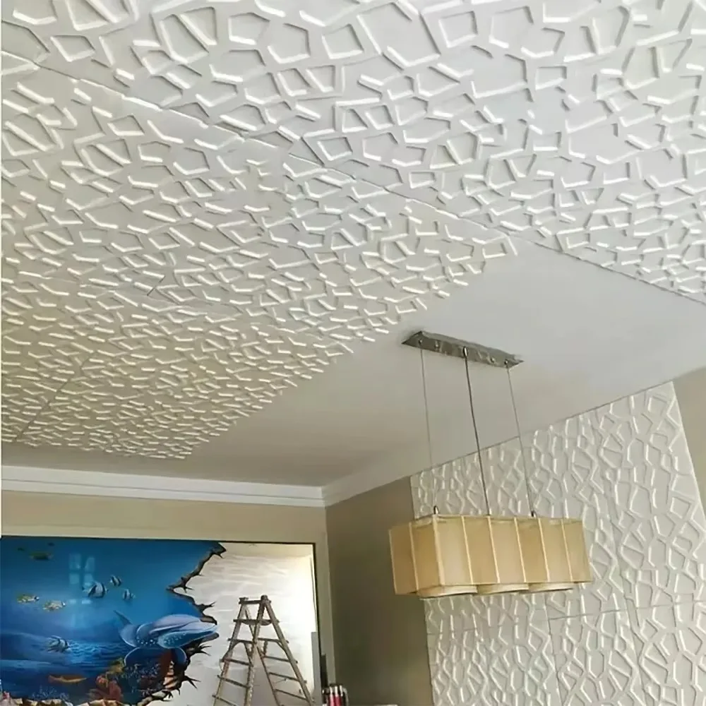 3D White Foam Wall Stickers Self-Adhesive Foam Panel Home Decor 35*35cm For Living Room Bedroom Ceiling TV Wall Art 20/30/40 PCS