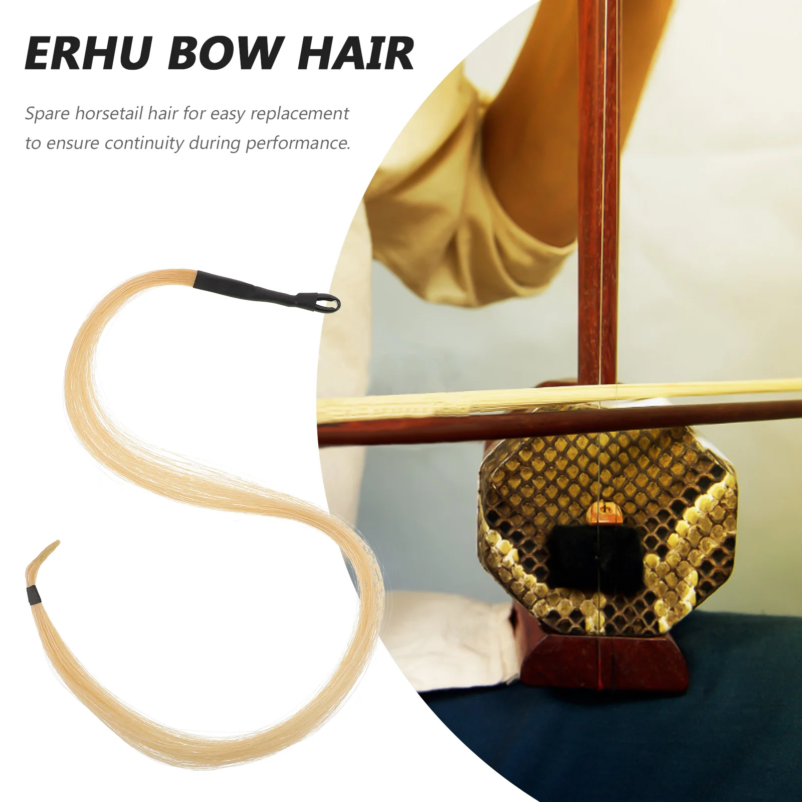 

Ponytail Bow Hair Horse Extension Erhu Extensions for Hairs Ivory Chinese Accessories