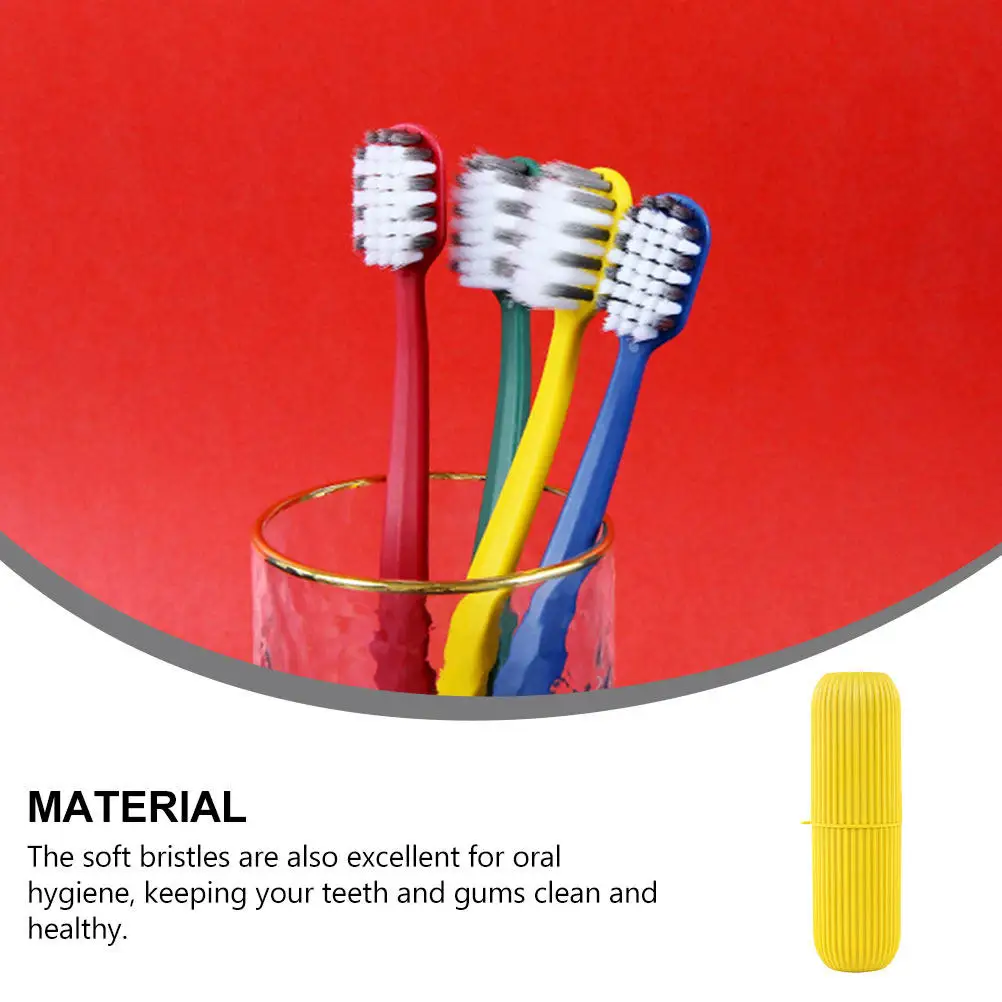 

Набор из 1 портативного футляра для зубной щетки с мягкой щетиной для ежедневного ухода за полостью рта, дорожный держатель для зубной щетки для взрослых