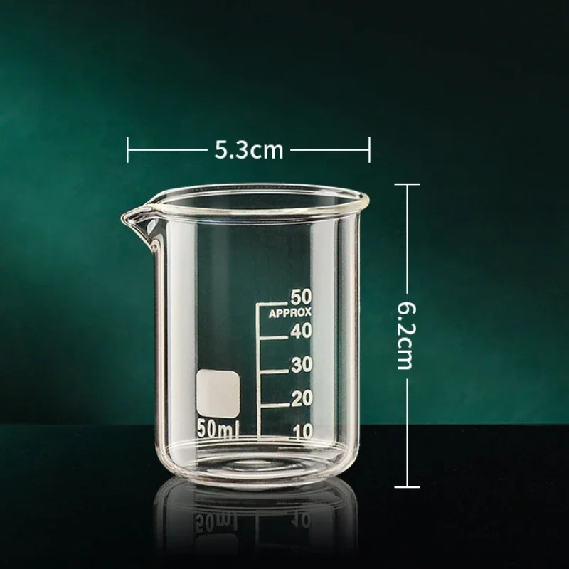 Tasse à mesurer en verre à haute teneur en Borosilicate, échelle transparente, bécher de laboratoire
