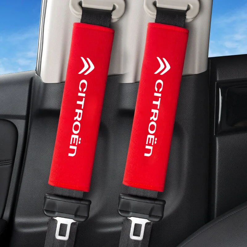 2Pcs Car Seat Belt Shoulder Cover Suede Protective Pad For Citroen C1 C2 C3 C5 AIRCROSS C4 Picasso C4L C-ELYSEE DS DS4 Berlingo