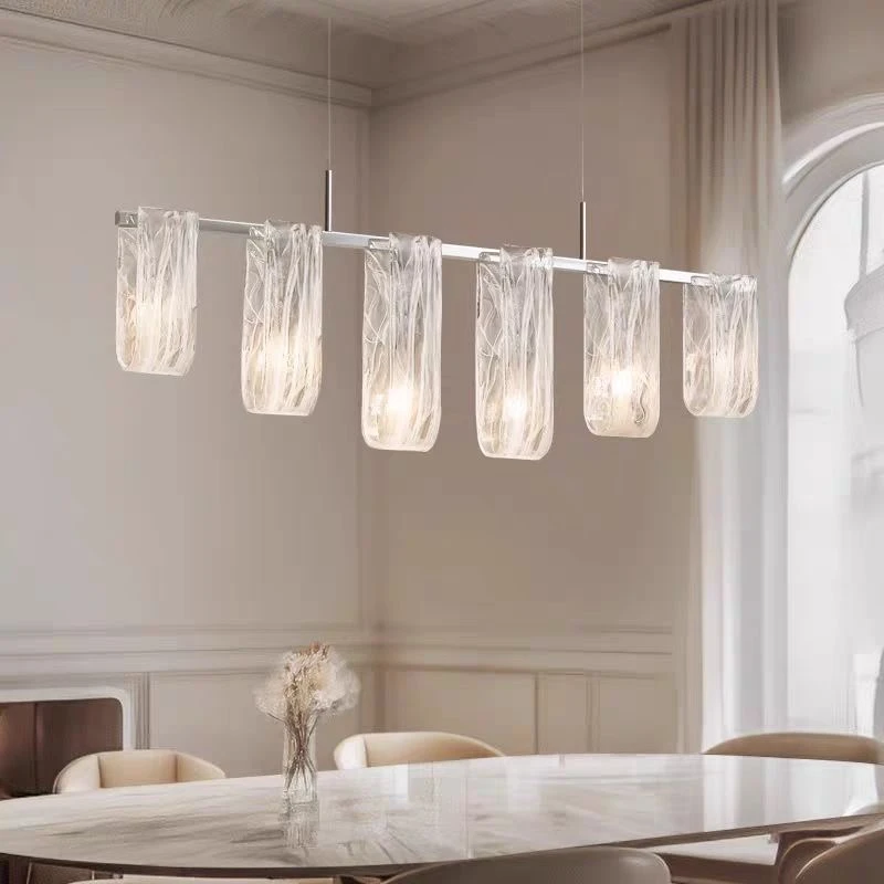 2026 French Designer Cloud Ribbon Glass Island Chandeliers Modern Luxury Pendant Lamp For Villa Living Dining Room Hanging Light