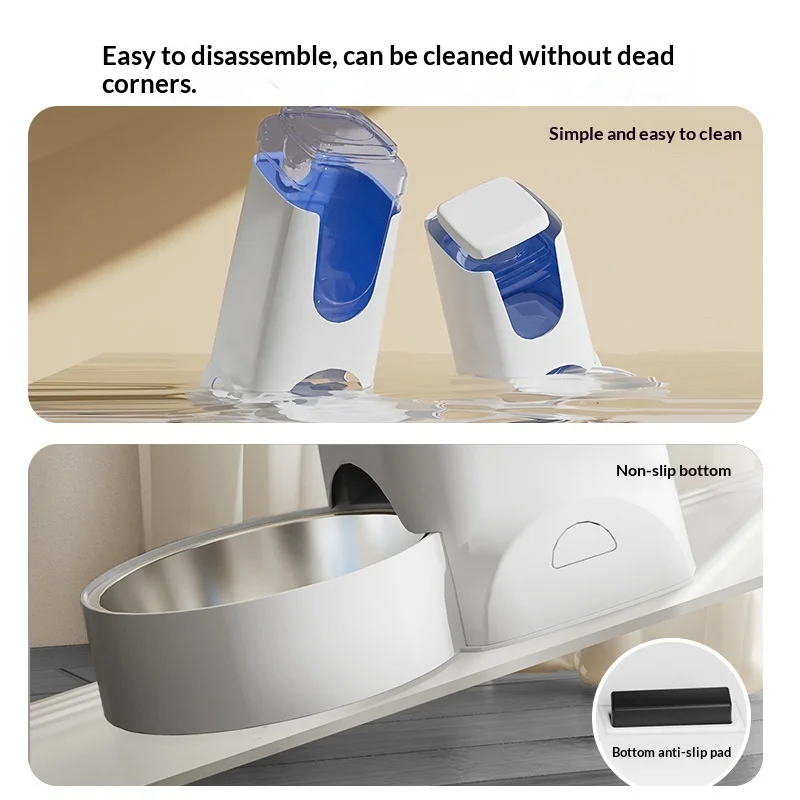 Dispensador automático de agua y comida 2 en 1 de acero para gato y perro - imagen 2