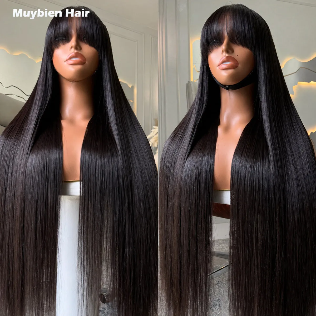 

350 Density Wear and Go Glueless Wig Human Hair 3x1 HD Lace Closure Wig Natural Color Bone Straight Glueless Wig for Black Woman