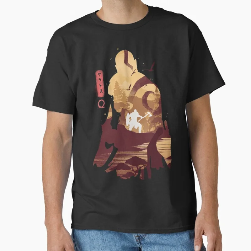 Kratos Strong Father God Of War 80s video game The warrior of gods Norse mythology Sparta T-shirt for men large size Tops s-6xl