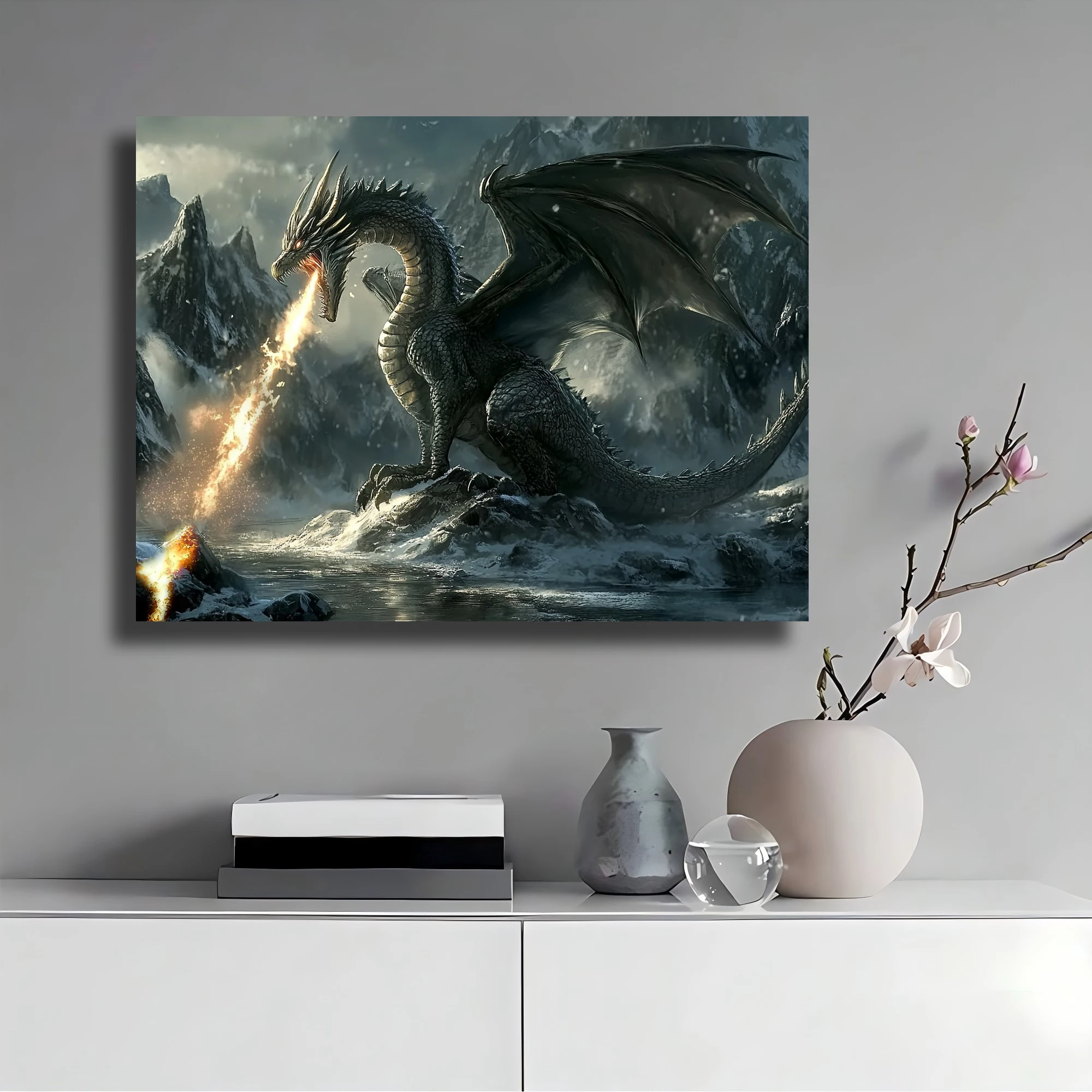 

1 piece Charizard Canvas Poster, Wall Decoration Picture, Holiday Decoration, Unframed - Outdoor and Indoor Decoration, Farmho