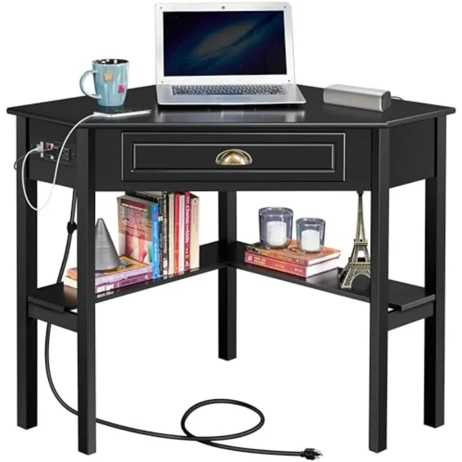 L Shaped Computer Desk with Adjustable Chair Set