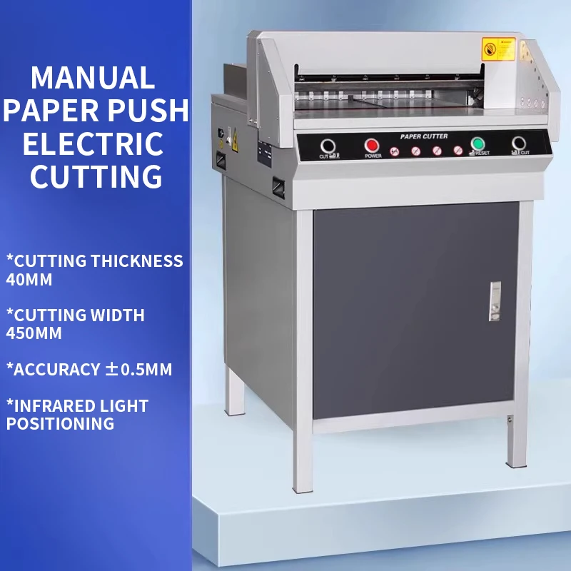 Electric Paper Cutter with LCD Panel and Infrared Light Positioning Ideal for Cutting Label Office Laboratory
