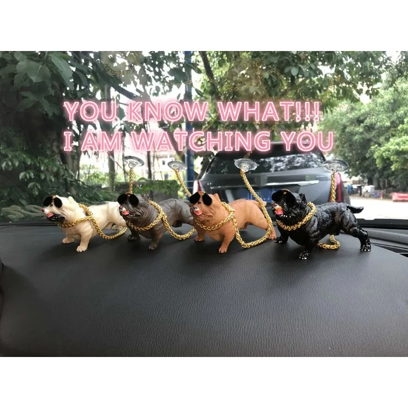 Bully Pitbull Car Dog Dolls Pendant Automobiles Interior Decoration Ornaments Toys Car Accessories Simulation Doll Auto Gift