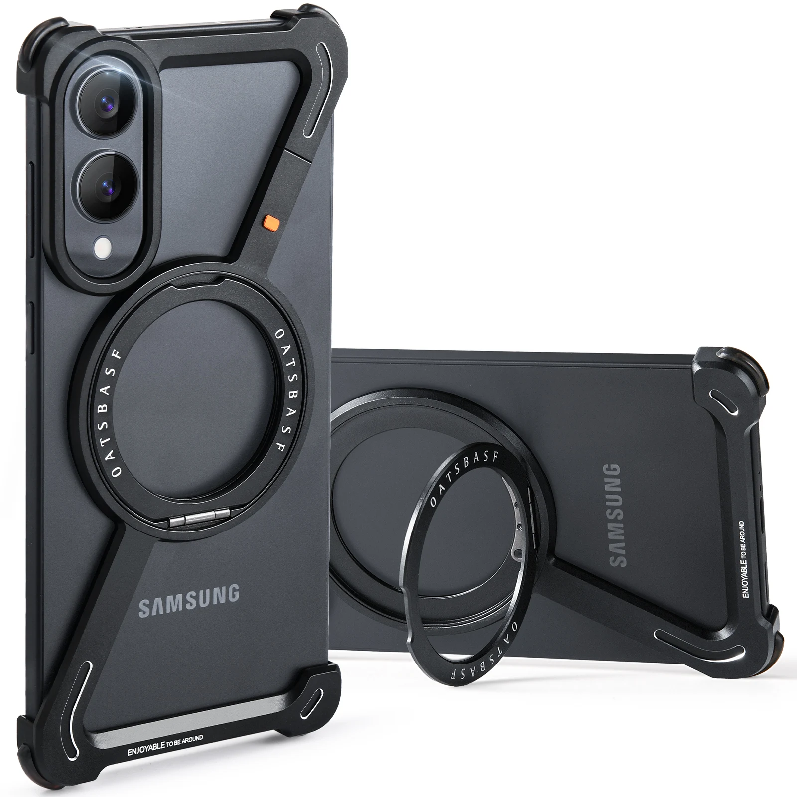 

Чехол для телефона Oatsbasf для Samsung Galaxy A56, магнитный чехол для телефона Samsung Galaxy S25 Edge с подставкой 360° ° Вращающийся металлический каркас