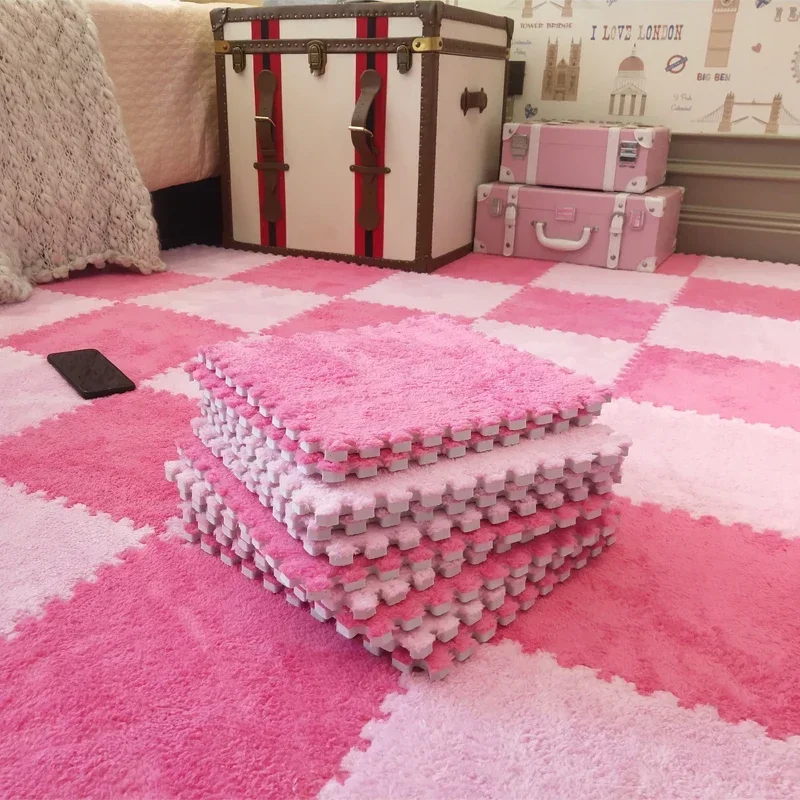 Soft Plush Children's Mat Baby Toys Eva Foam Puzzle Carpet Warm Children Play Mats Interlocking Rugs Infant Carpet 30*30*1cm