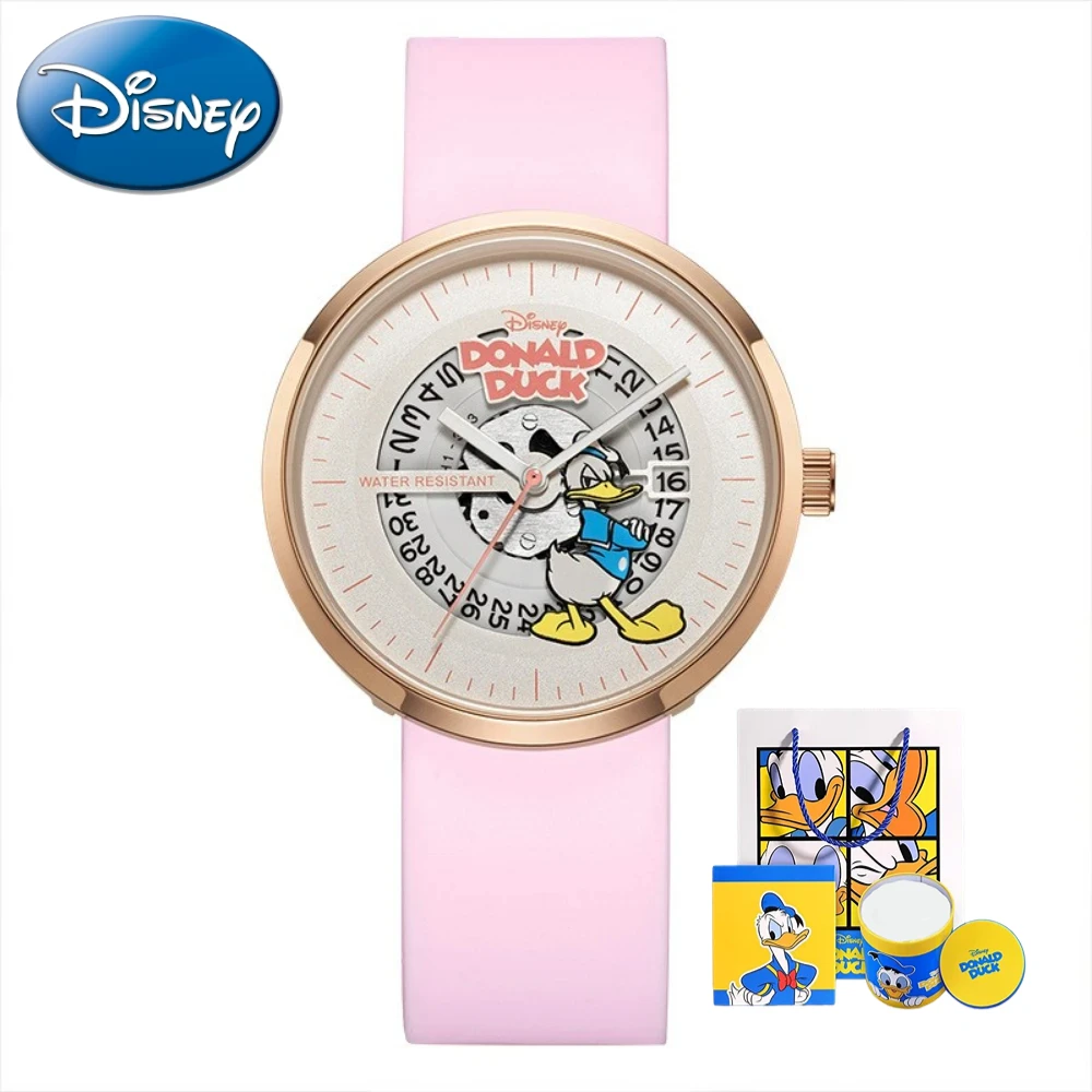 Disney Donald Duck Cartoon Fashion Pop Calendar Quartz Watch Cute Kids Clock Gift With Box Boy Relogio Masculino