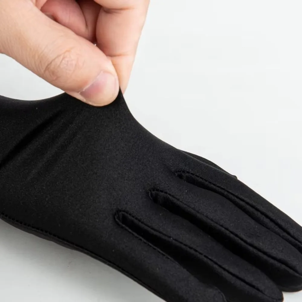 New Party Dress Performance Gloves Full Fingers Spandex Mittens Solid Color Riding Driving Gloves Summer