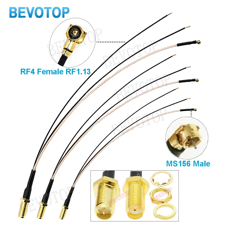 1PCS SMA to U.fl Splitter Cable RP-SMA/ SMA Female to 1x Mini MS156 +2x RF4 Female RG178 RF1.13 Pigtail Antenna Jumper