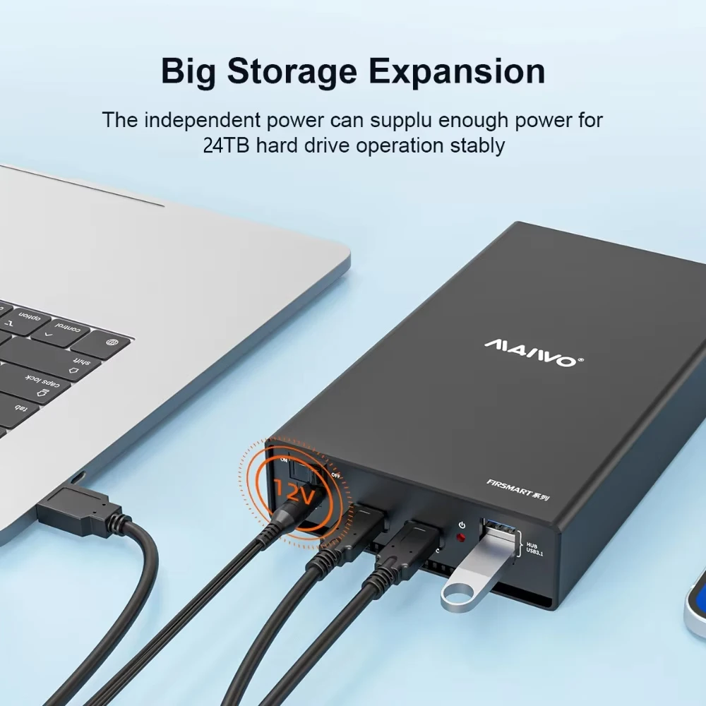 MAIWO HDD 케이스 2.5인치/3.5인치 SATA-USB 3.0 하드 드라이브 인클로저 (SSD 디스크 HDD 박스용)