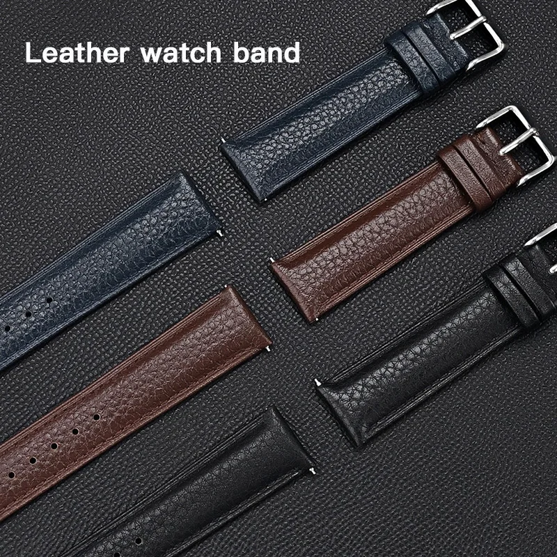 Soft and Comfortable First-Layer Cowhide Leather Watch Strap 12/14/16/18/20/22/24mm Compatible with Samsung and Huawei, Includes Tools, Watch Strap